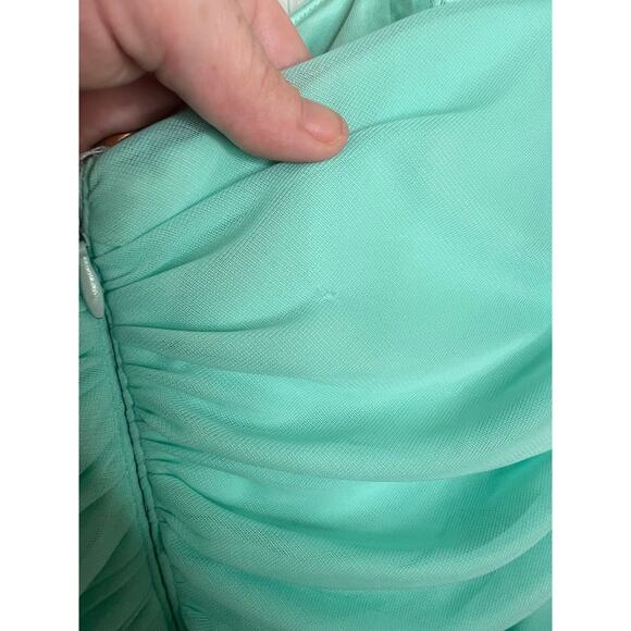 Scarlett Women's Mint Dress Lace Detail Sleeves Pleated Bridesmaid Size 16 - Picture 15 of 15